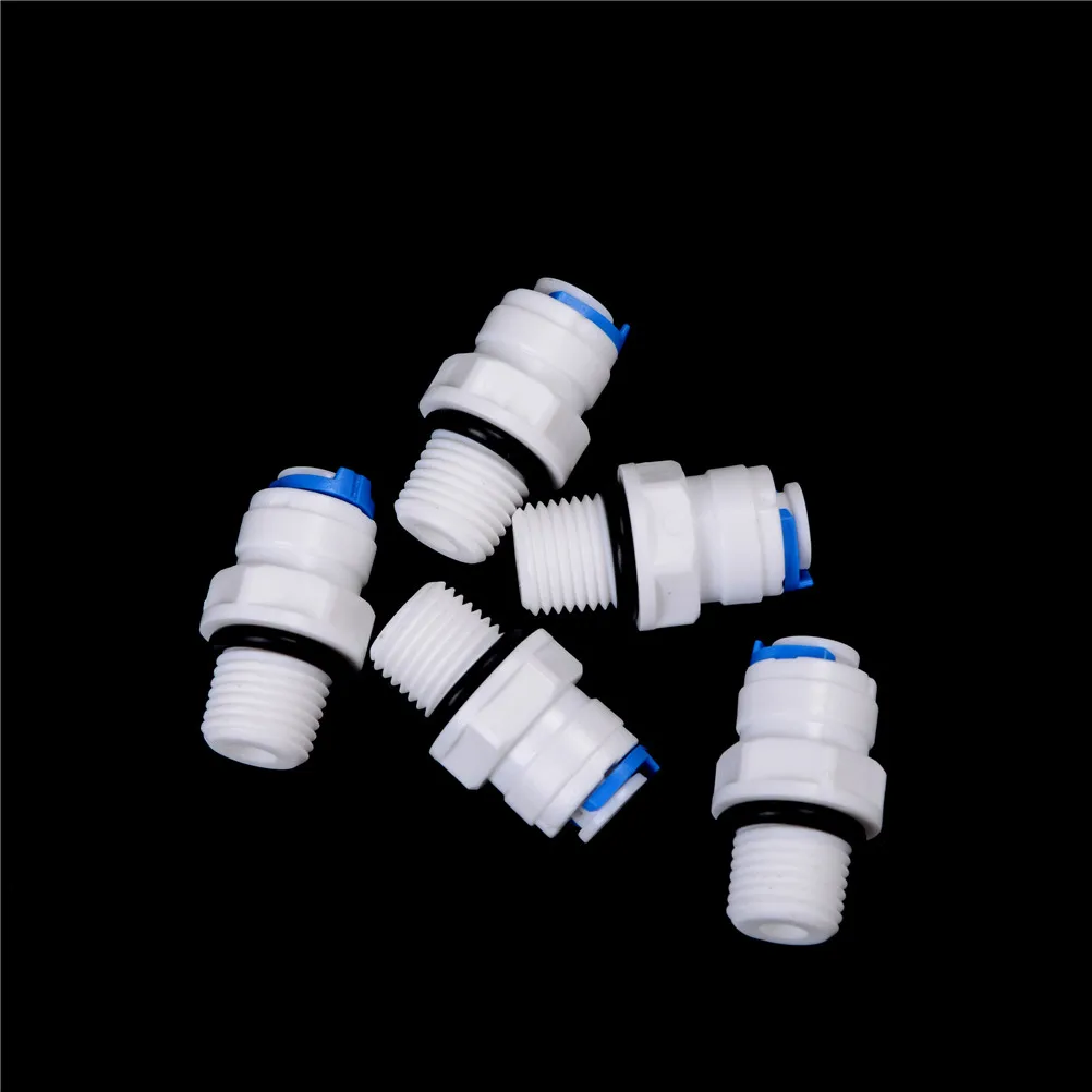 5Pcs 1/4" 3/8" Tube OD RO Reverse Osmosis Aquarium Water Filter Fittings Plastic Push Fit Pipe Coupling Connector T I L Y Type |