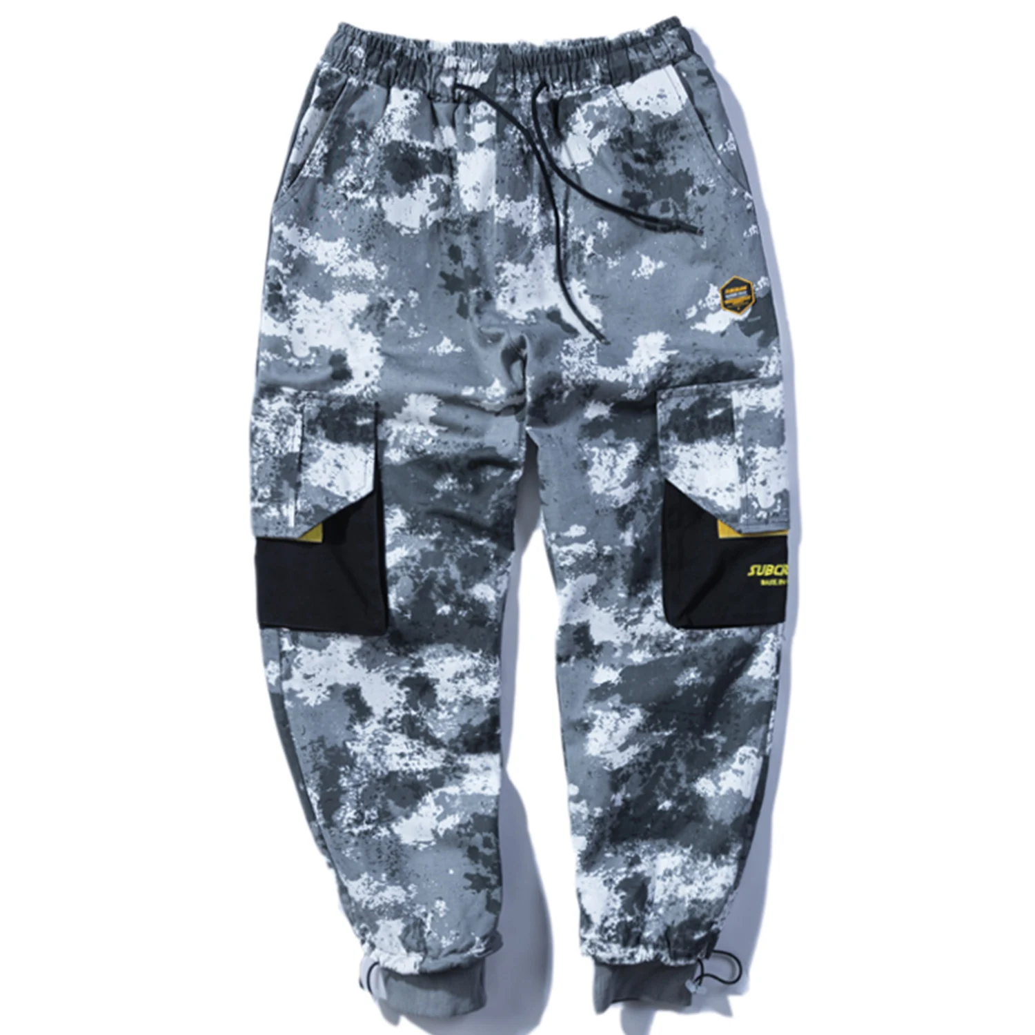 Мужские камуфляжные шаровары составного кроя с большими карманами повседневные