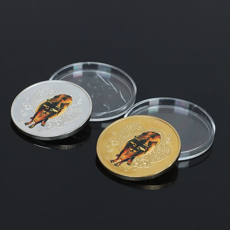 2021 год быка памятная монета Китайский Зодиак Сувенир Монета не монеты
