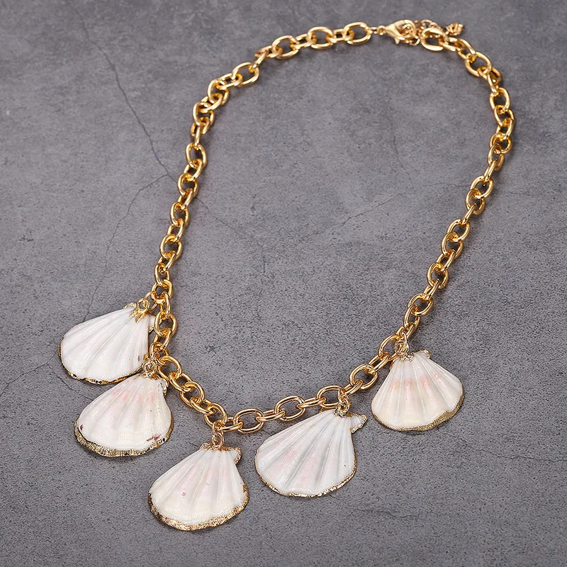 Модное роскошное ожерелье с подвеской в виде ракушек для женщин летнее стиле