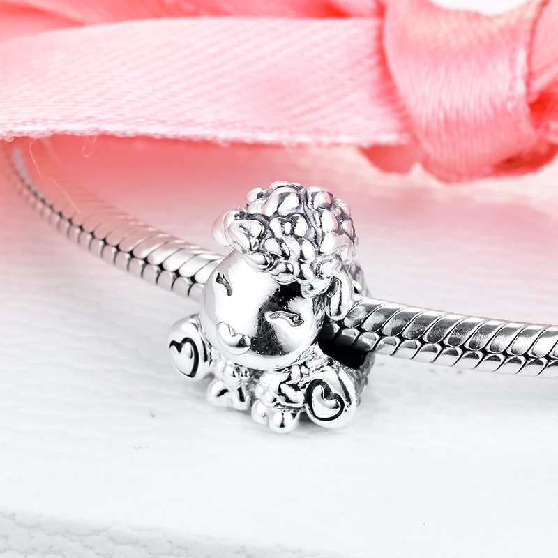 Real 925 Sterling Silver Patti the Sheep Charm Fits Pandora Bracelet Metal Beads for Jewelry Making Women Gift kralen pulseras | Украшения