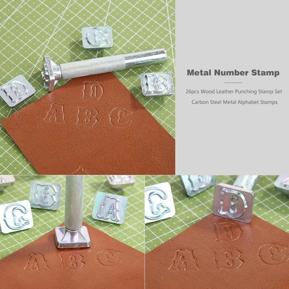 26 шт. буквенные штампы с цифрами из дерева кожи меди штамповки углеродистой стали