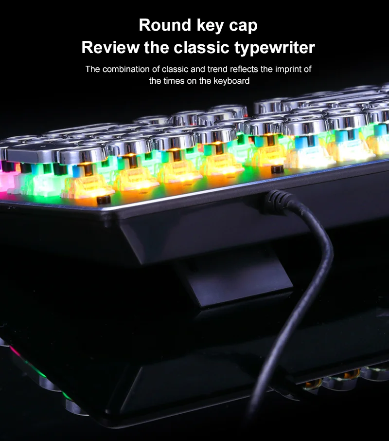 

Keyboard Steampunk Edition Mechanical Wired Keyboard 104 Keys Gaming Keyboards For Tablet Desktop Backlight Waterproof