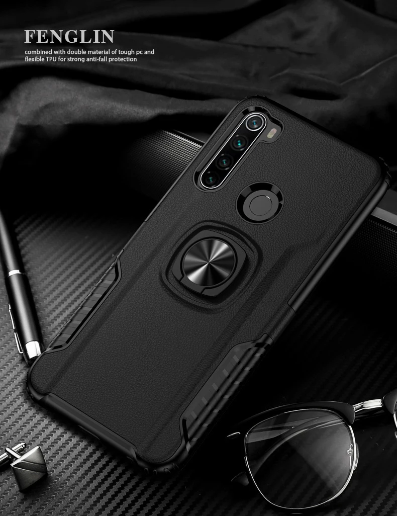 Ikrsses для Xiaomi Redmi Note 8 Pro Чехол автомобильный держатель Магнитный кронштейн Стенд чехол с кольцом для пальца для Redmi Note 7 анти-осенний чехол