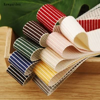 kewgarden stripe grosgrain ribbon 10 25 38 mm 1 1 5 handmade tape diy hairbow tie corsage accessories sewing webbing 10 yards