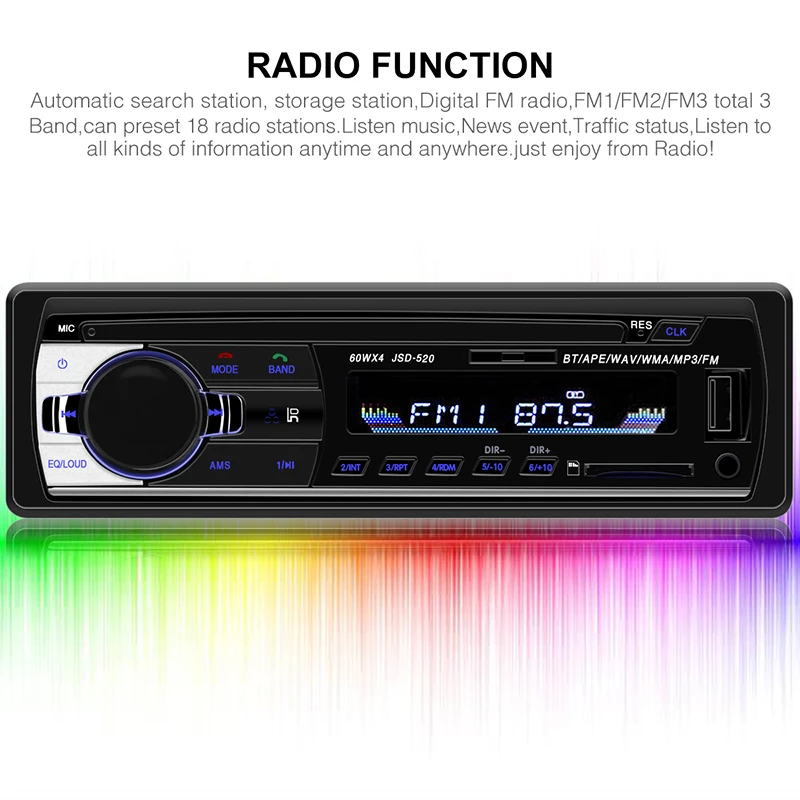 Автомагнитола 24 в 1 Din Bluetooth стерео iso аудио SD MP3 плеер Музыка для авто AUX FM Carro Samochodowe