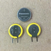 10pcslot panasonic cr1220 3v lithium batteries button coin battery cell with solder feet for laptop motherboard cr 1220