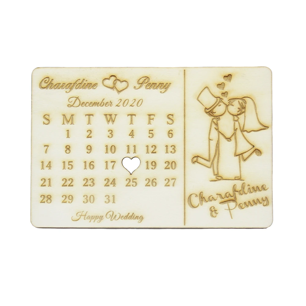 Индивидуальные свадебные деревянные сувениры пригласительная открытка 15x10 см