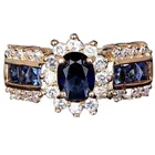 Кольца из цинкового сплава женские, золотистые и серебристые, красные, синие роскошные, для свадьбы, юбилея, коктейвечерние с фианитами