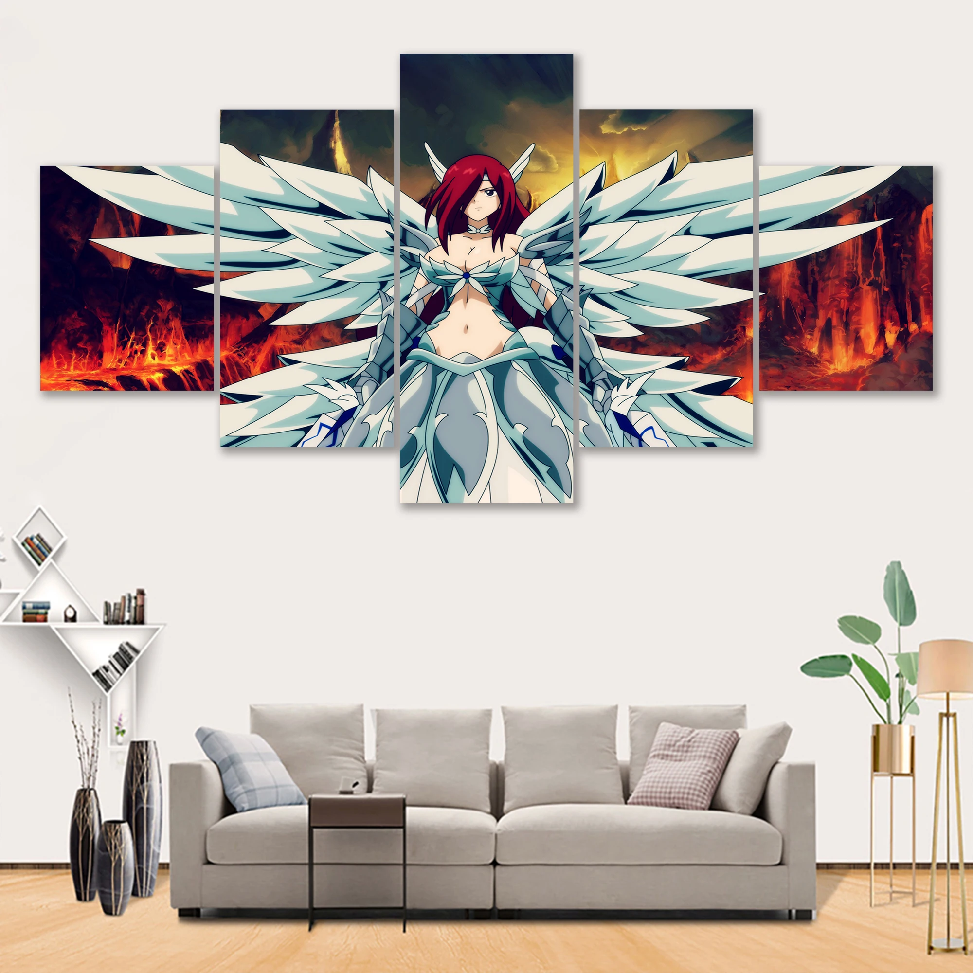 

HD Print Anime Role Poster 5 Pieces Fairy Tail Pictures Wall Art Canvas Painting Modern Living Room Home Decor Modular Artwork