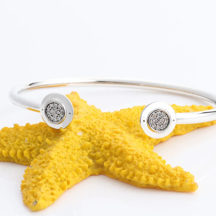 

Authentic 100% 925 Sterling Silver Open diamond bracelet Luxury Jewelry