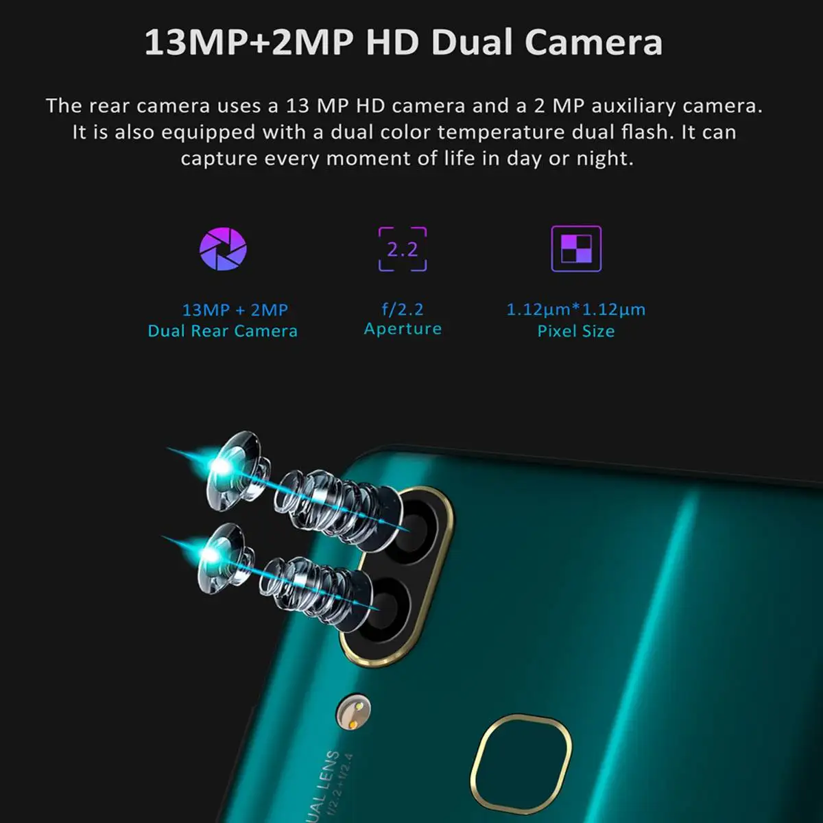 LEAGOO S11, 4 ГБ, 64 ГБ, мобильный телефон, 3300 мАч, 6,3 дюйма, дисплей в виде капли воды, Восьмиядерный, 13 МП, двойная камера, отпечаток пальца, мобильный телефон, черный/зеленый