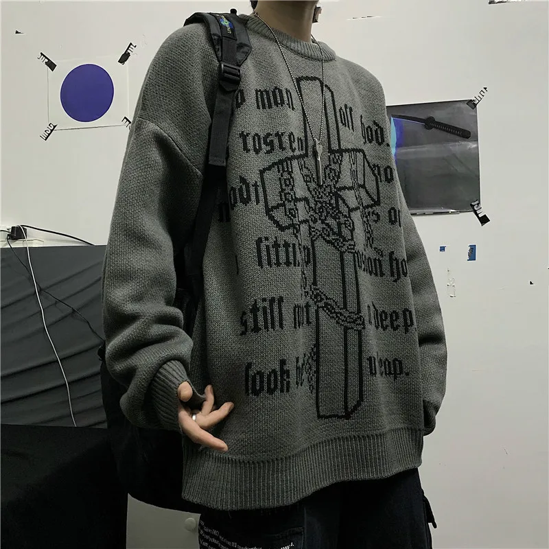 Woherb Harajuku BF Свободные пуловеры с буквенным узором и круглым вырезом, свитер с длинным рукавом для женщин, повседневные винтажные топы, джемперы в Корейском стиле, новинка 91310