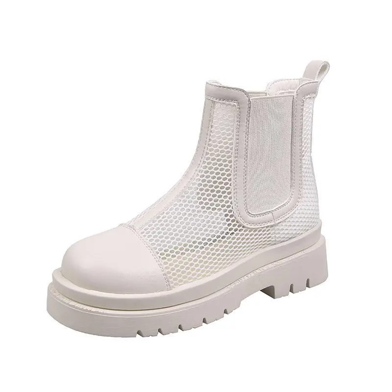 

Net Red Super Hot Summer Thin Breathable Mesh Hollow Sandals 2021 New Tube Thick-soled Short Boots Street Fashion Women