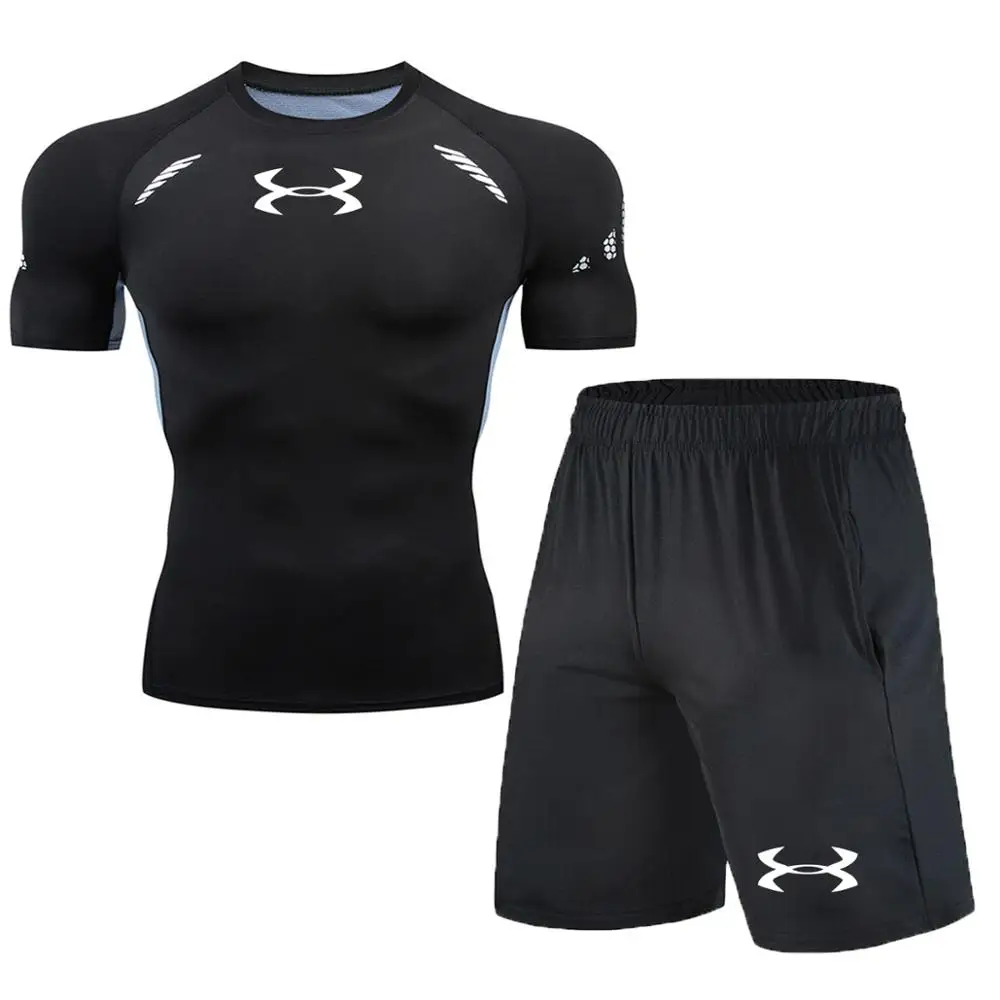 Новый Фитнес компрессионный Комплект для девочки: футболка Для мужчин набор