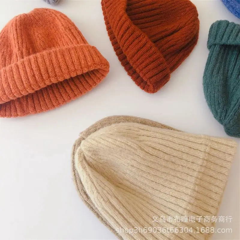 

2020 kids autumn and winter candy color knitted hat