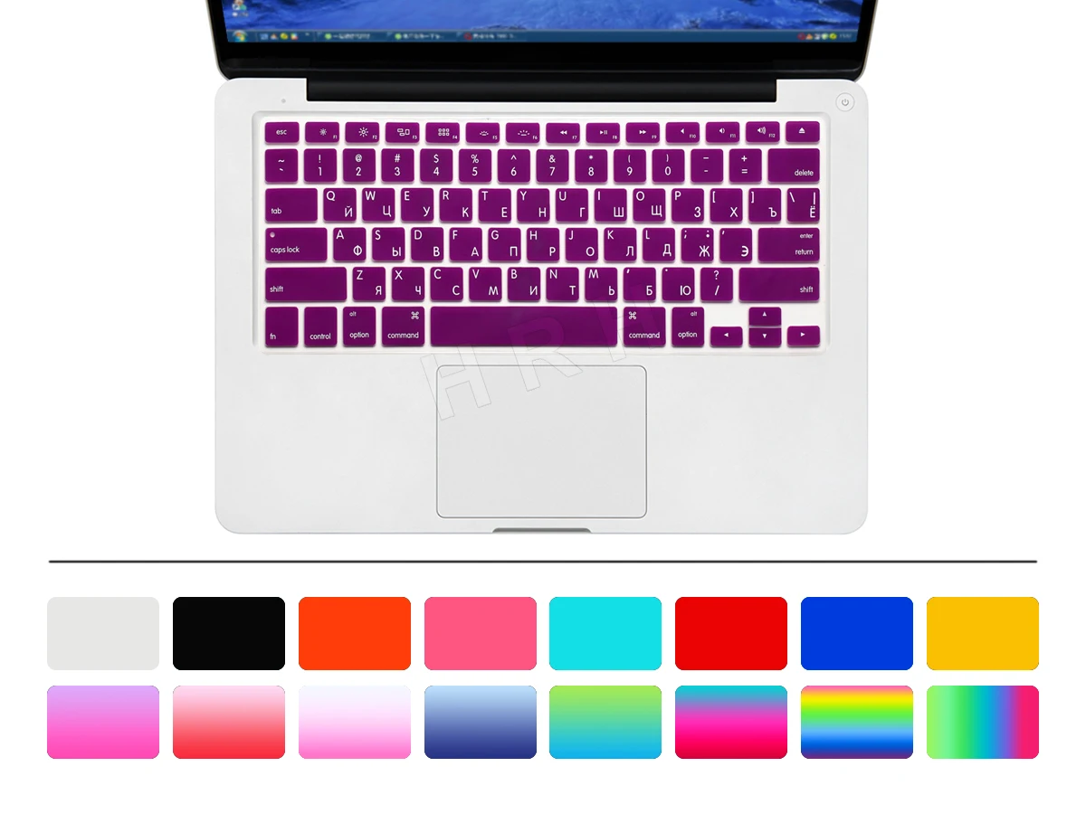 Силиконовая накладка на клавиатуру для Macbook Air 13 Pro 15 CD ROM Retian 2015 русская клавиатура
