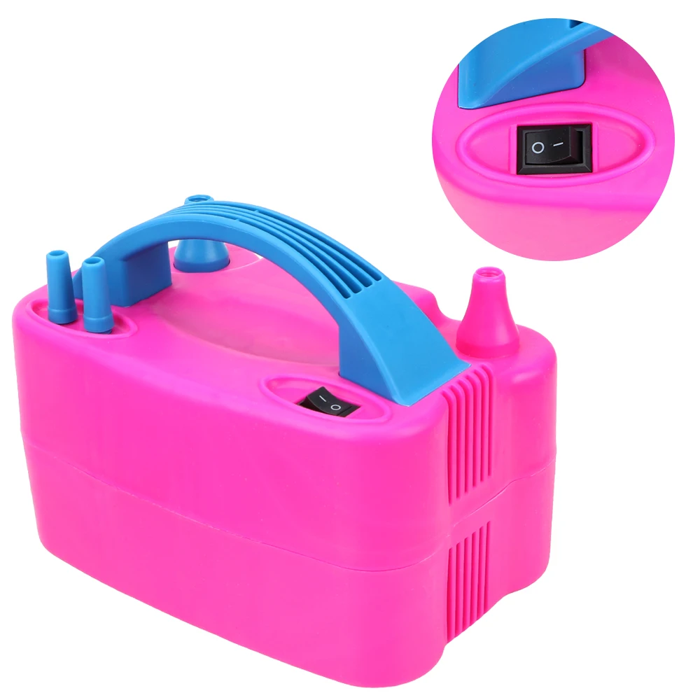 Comprar Eléctrica Bomba Para Inflar Globos De Alta Tensión Agujero Doble Compresor De Aire Portátil De Soplador De Aire Globo Bomba Enchufe EU Accesorio Fiesta