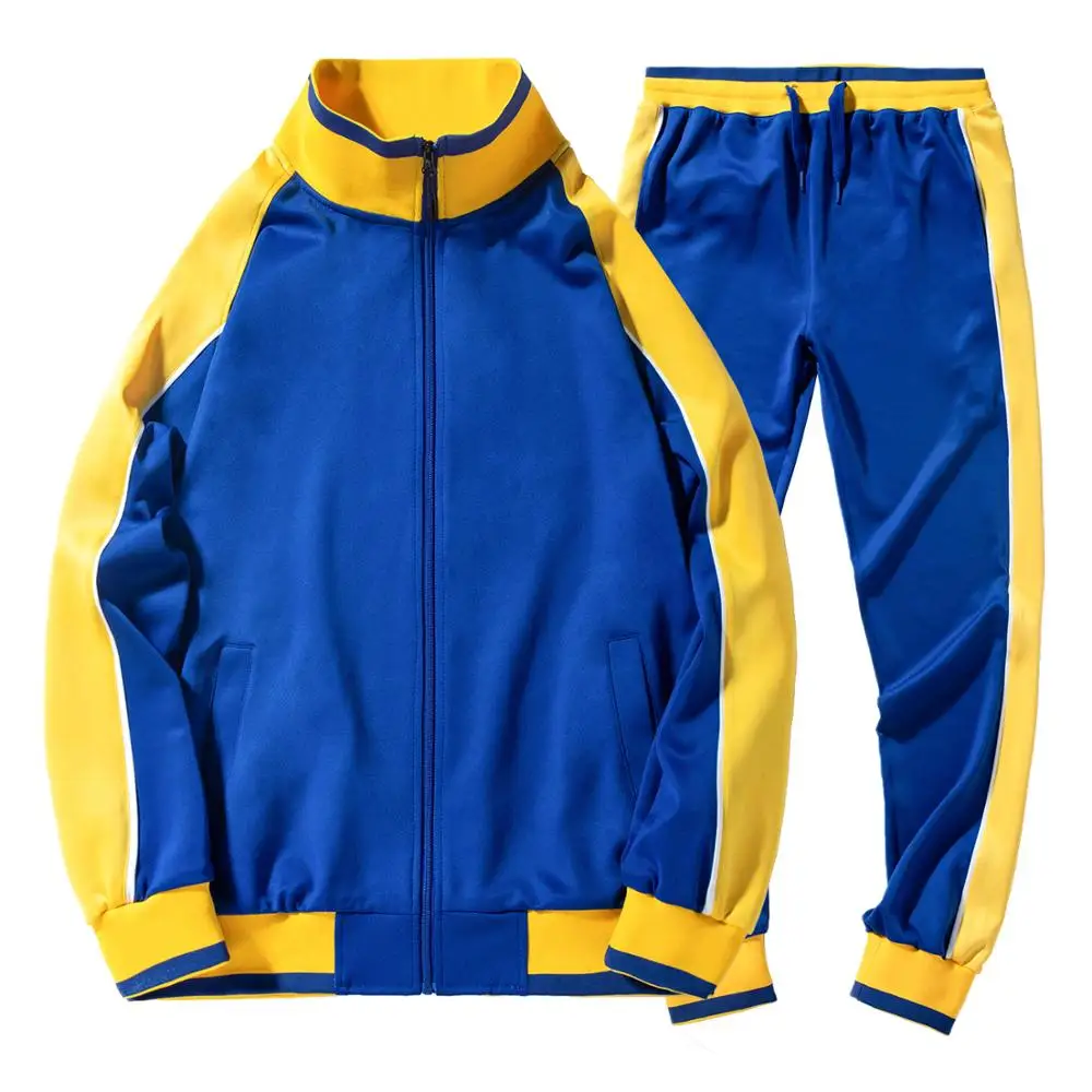 

New Mens Sport Sets 2 Piece Zipper Jacket Track Suit Pants Man Casual Brand Tracksuit Male Sportswear Set Running Clothes