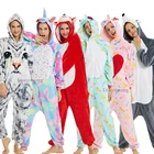 Женская пижама в виде единорога, Рождественская Пижама с капюшоном в виде мультяшных животных, пижама Kugurumi для взрослых, комбинезон, зимняя ночная рубашка, комбинезон в виде панды