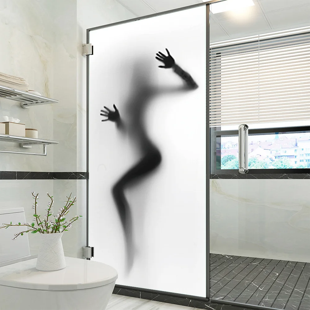 

New 3D Sexy Shadow Door Stickers Wall Mural Glass Doors Bathroom Wallpapers Stickers Vinyl Removable Home Room Decoration