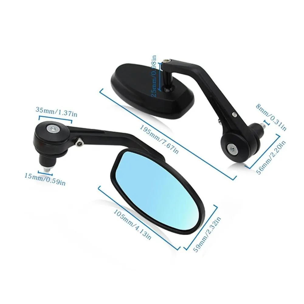 

Motorcycle Modified Accessories Rearview Mirror Oval Handlebar Mirror Motorcycle Handle Mirror Aluminum Alloy