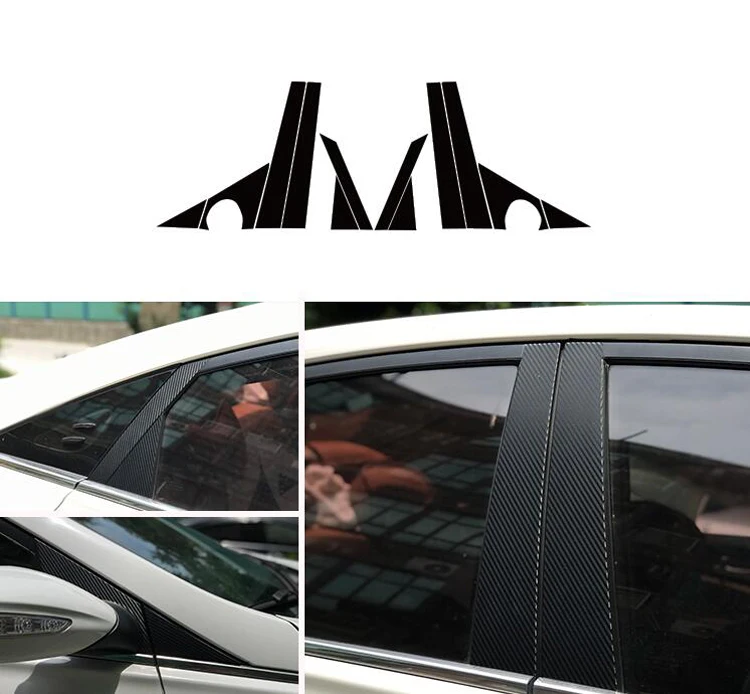 Автомобильный Стайлинг из углеродного волокна отделка окна декоративный столб