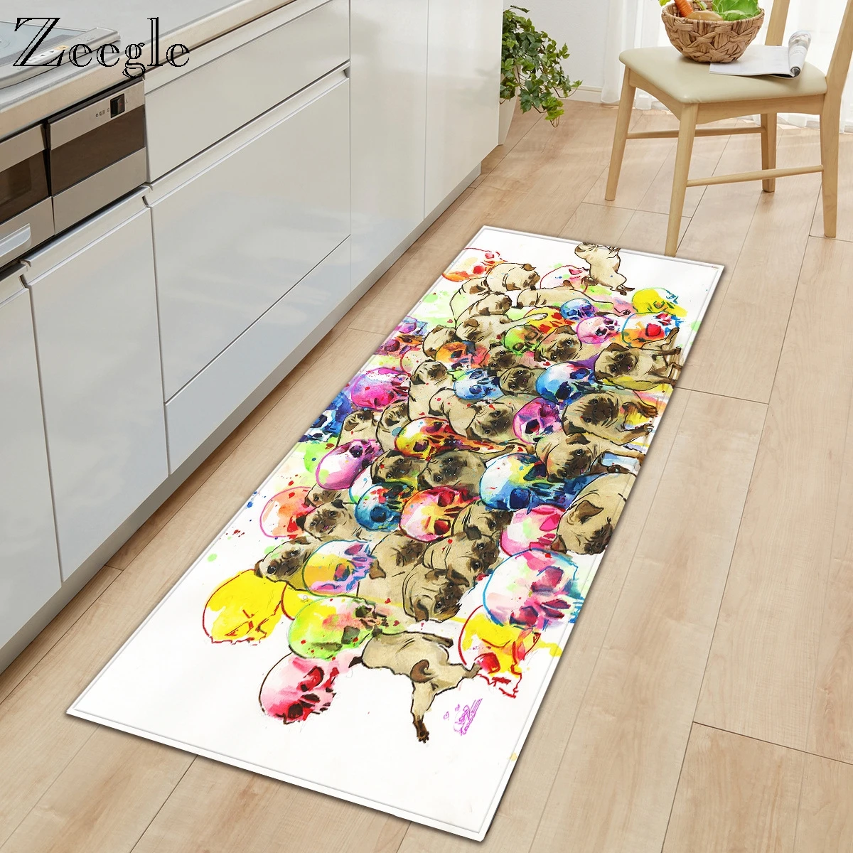 Фланелевый кухонный коврик Zeegle Противоскользящий для ванной прихожей напольный