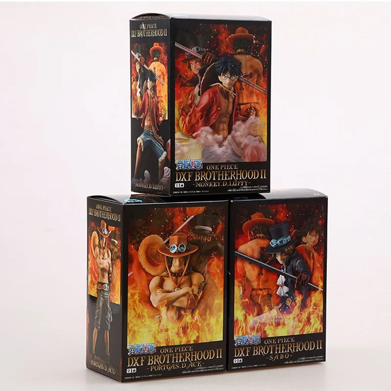 

3PCS anime figurine Monkey D Luffy Ace Sabo Three brothers set PVC Action Figure Collection Model Toys doll 14-17CM