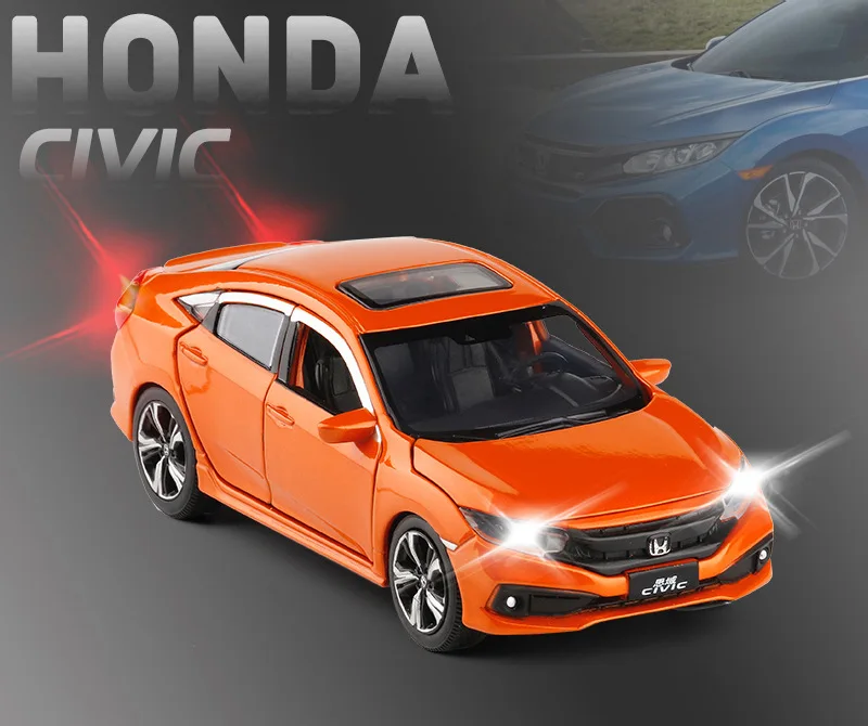 1/32 2019 Новинка Honda Civic игрушечные машины сплав литья под давлением металлический