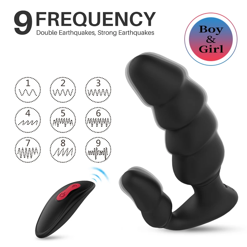 2 в 1 Анальная пробка и Кролик Вибратор массажер простаты для мужчин женщин