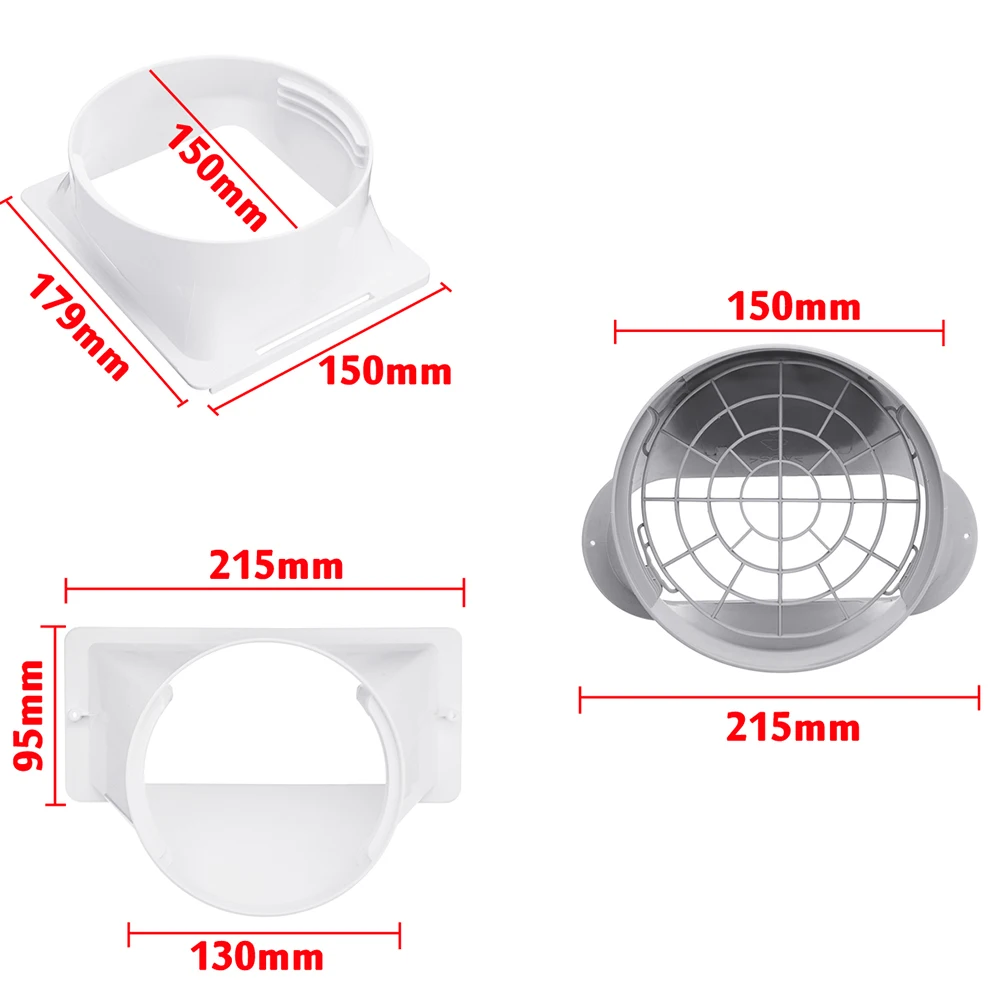 

A16236 5/6inch Portable Durable Plastic Air Conditioner Window Adapter Exhaust Hose/Tube Connector Easy to Use