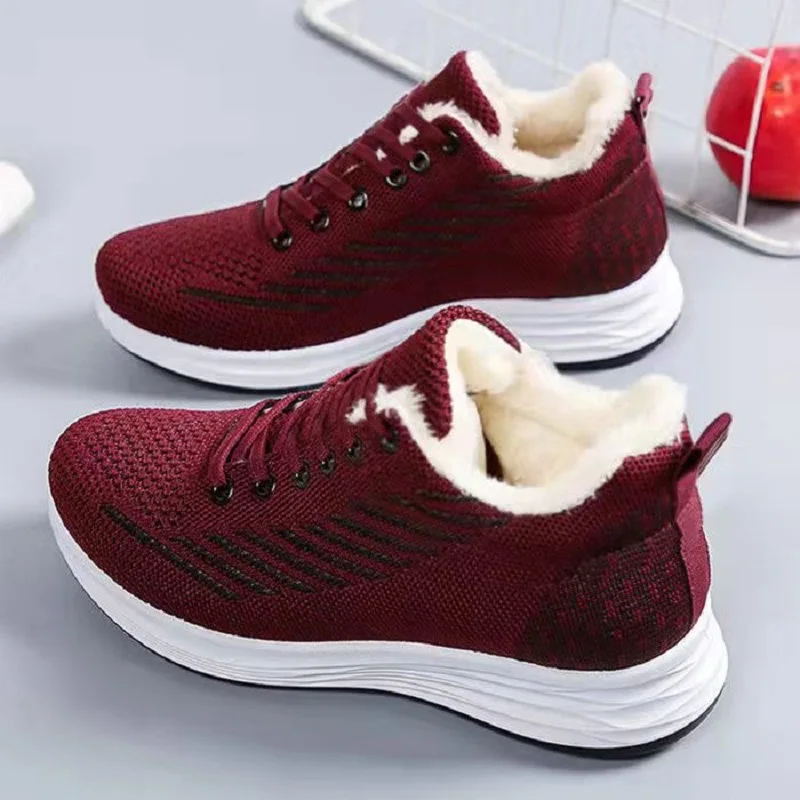 

Fall Winter Sneakers Women Lightweight Non-slip Running Shoes Warm Cotton Shoes Soft-soled Sports Shoes Couple Sneakers Male