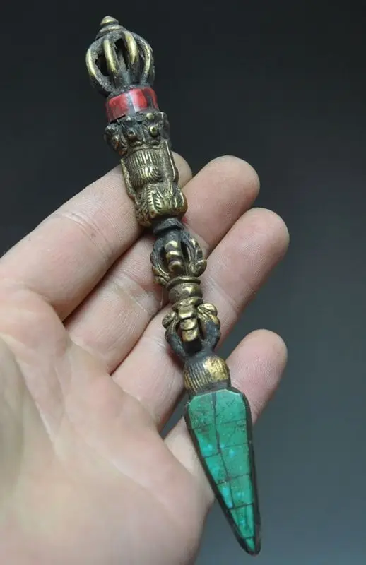 Старая китайская тибетская статуя Vajra из меди|Статуэтки и миниатюры| |