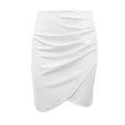 Эластичная плиссированная мини-юбка с высокой талией, деловые офисные короткие юбки-карандаш, однотонная облегающая юбка, бесшовная облегающая юбка