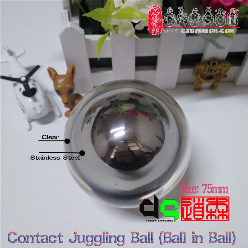 Dsjuggling прозрачная акриловая и металлический контакт Fushigi мяч 75 мм 2 95 &quotВолшебная
