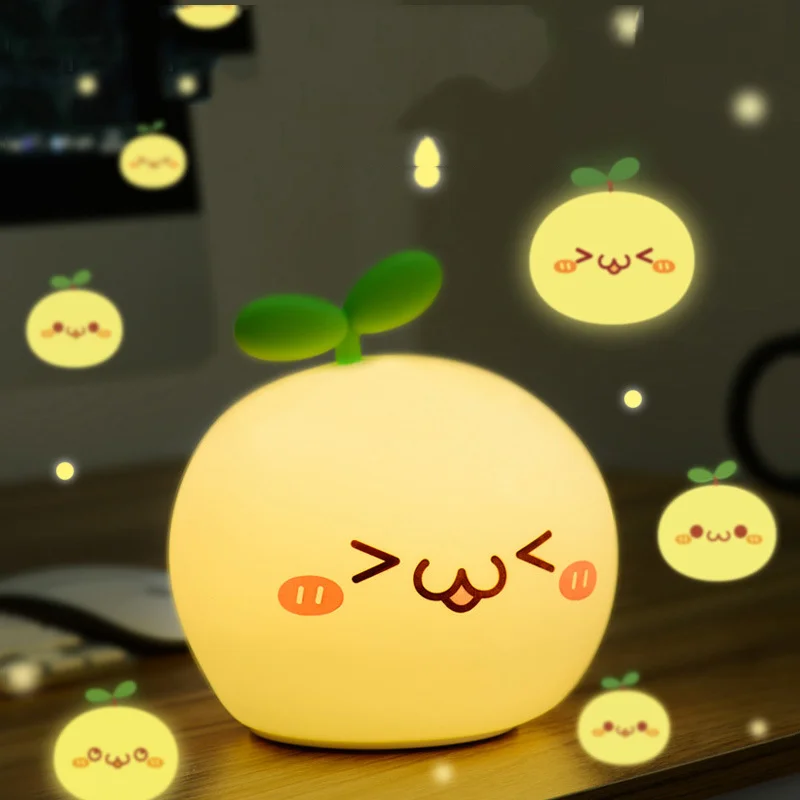 Мультяшный мягкий силиконовый светодиодный ночник с USB-зарядкой и сенсорным