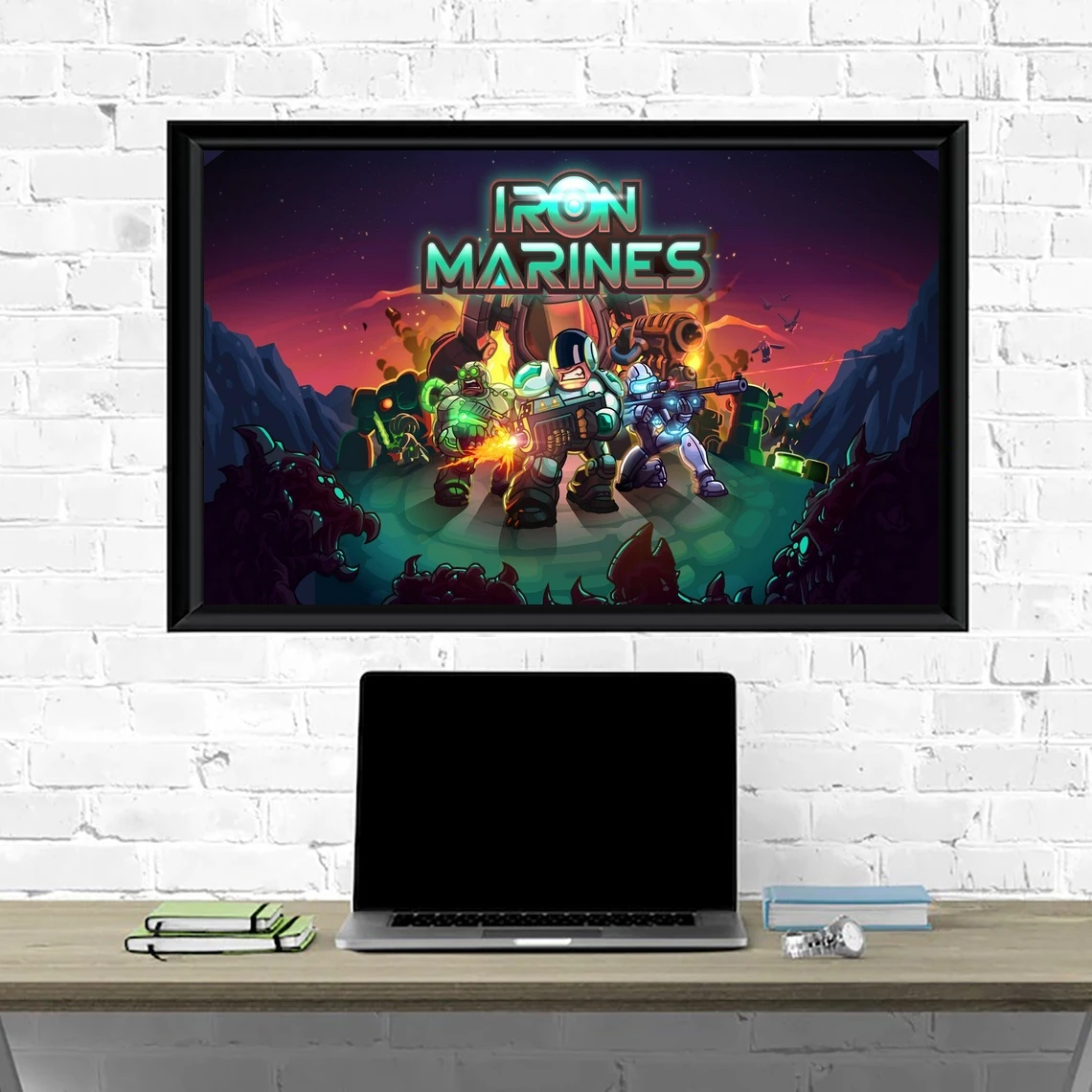Плакат с изображением железной морской пехоты для видеоигр Художественная