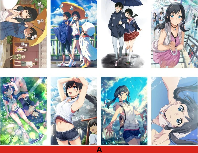 

Anime Weathering With You Morishima Hodaka Amano Hina Cosplay Props Accessories Painting Mural Posters Room Decoration Wallpaper