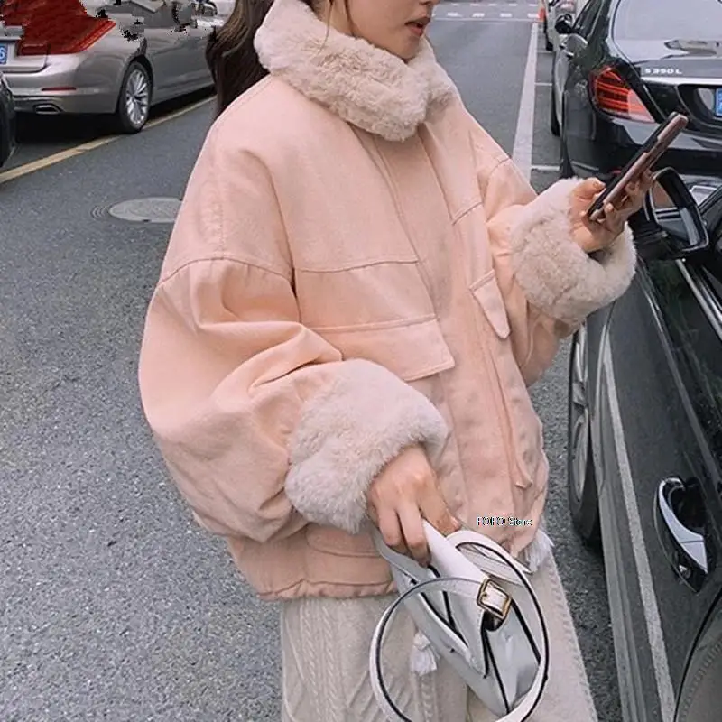 

New 2022 Autumn Winter Women Jackets Quilted Puffer Parkas High-Quality Warm Wild Oversize Pink Lady Short Coat
