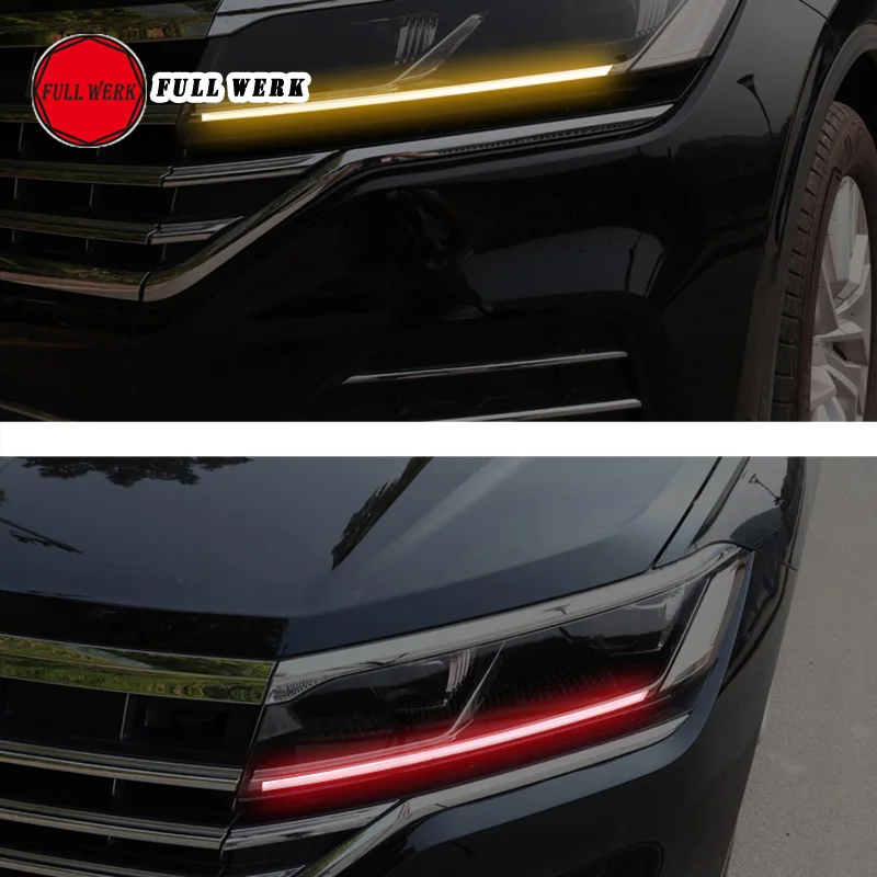 1 пара ТПУ Автомобильная Повседневная световая пленка для фары клейкая пленка для изменения цвета крышка полосы для Touareg 19 фара украшение пленка аксессуары