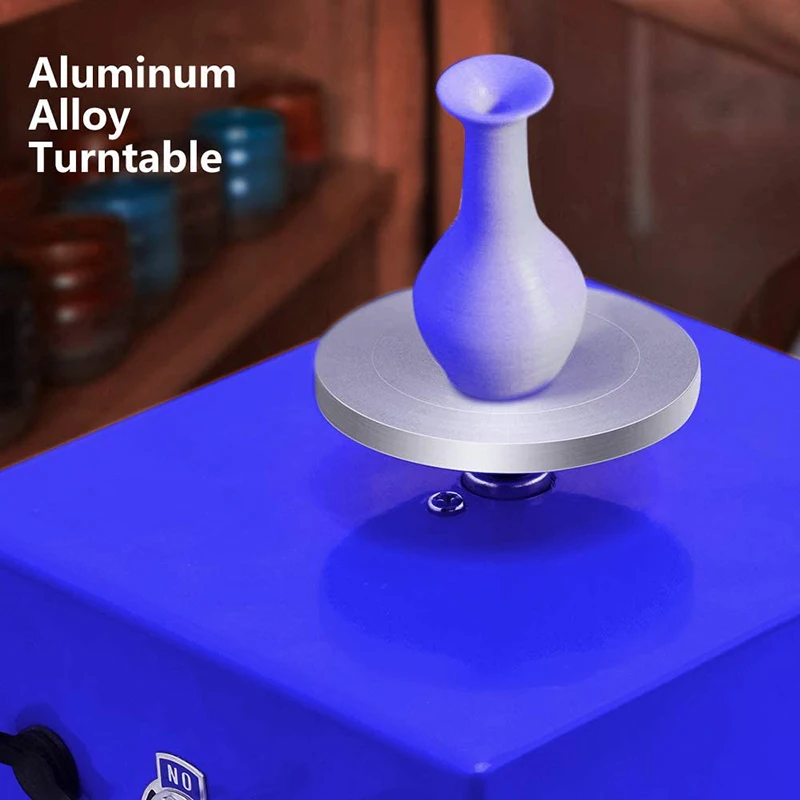 

Pottery Wheel Machine Metallic Turntable Adjustable Speed Ceramics Making Machine with DIY Clay Tools,US Plug