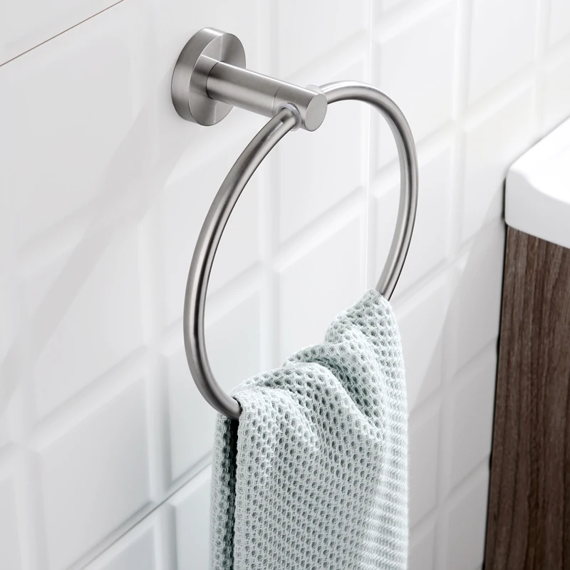 

Brushed Nickel Stainless Steel Towel Ring Hand Towel Holder for Bathroom Wall Stainless Steel Bathroom Towel Ring Hardware Set