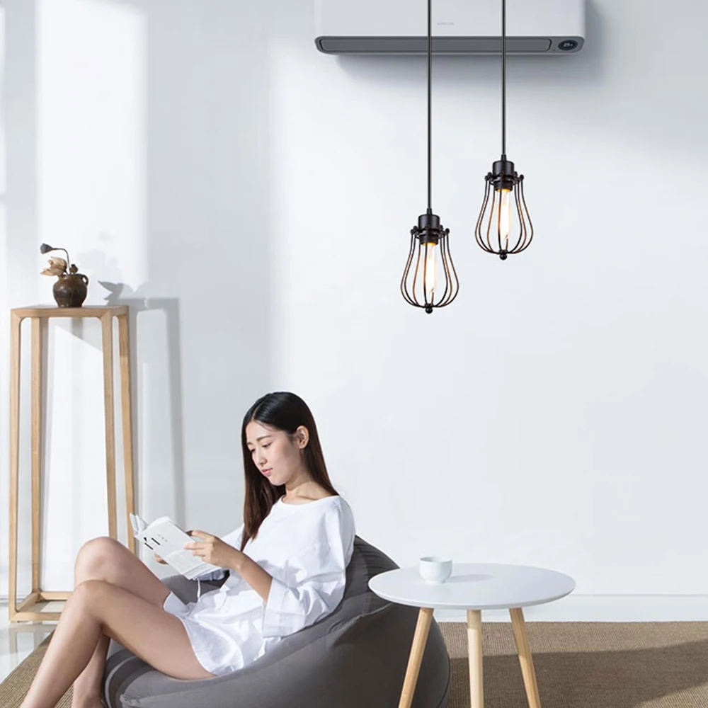 

Lron Lampshade Pendant Light Lamp shade Loft DIY Metal Cage Bulb Guard Clamp Wrought Iron Wall lamp Home Decoration lighting