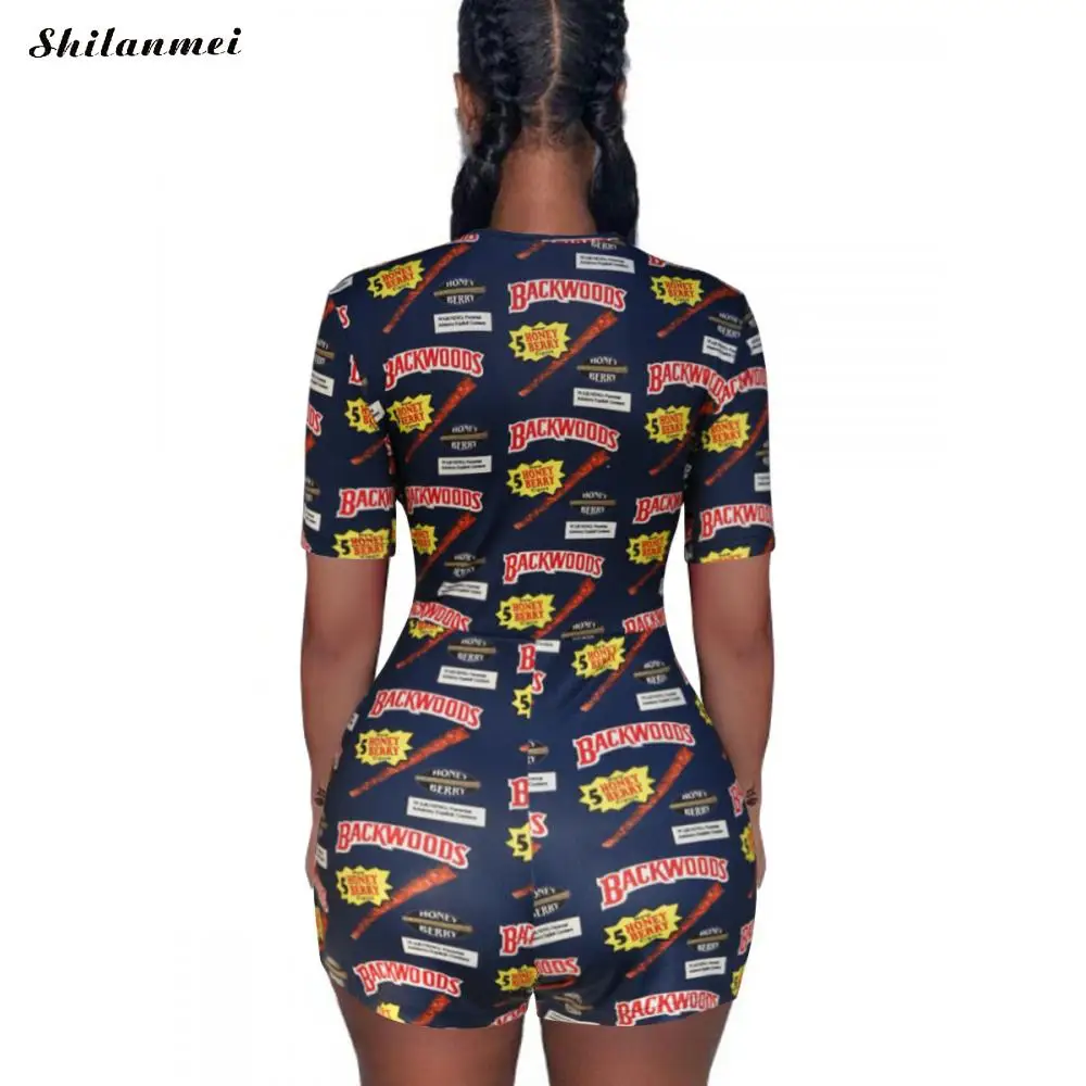 

Sexy Women Bodysuit Short Sleeve Deep V Neck Bodycon Jumpsuit Stretch Leotard Button Short Romper Pajamas Women Jumpsuit Overall