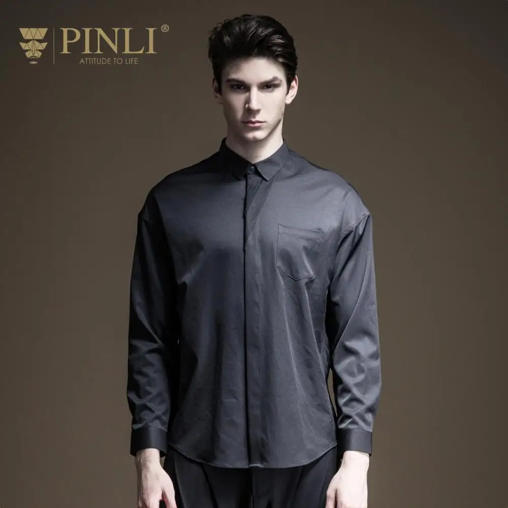 Camisas Para Hombre Camisa Social Pinli полная осень 2019 Новая мужская рубашка с длинными рукавами и