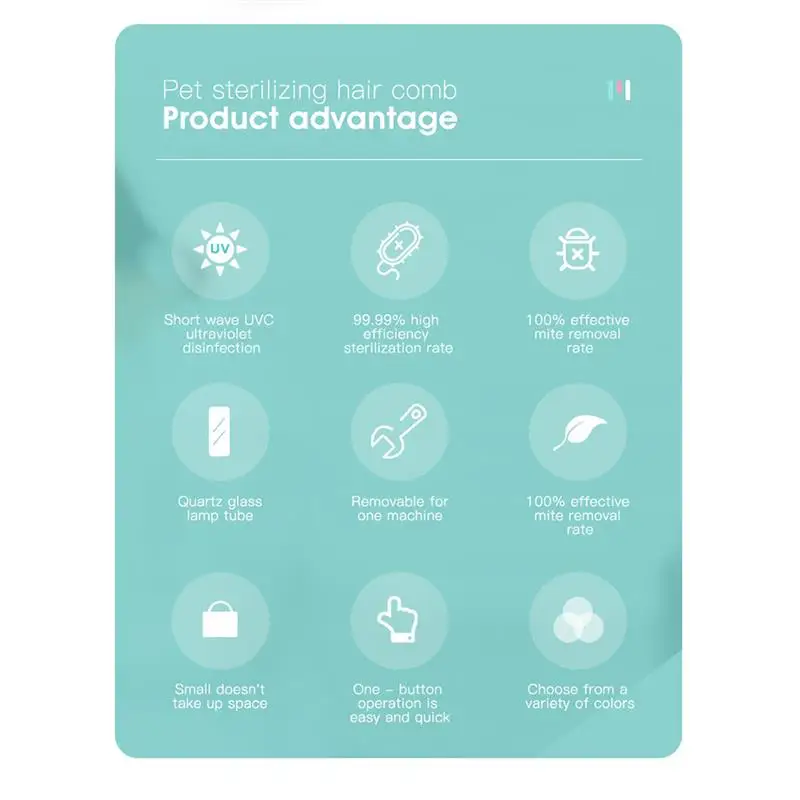 

Multifunctional Handheld Pet Massage Brush Rechargeable Dogs Portable Mite Removal UV Dog Brush Hot Summer Cat Grooming Comb