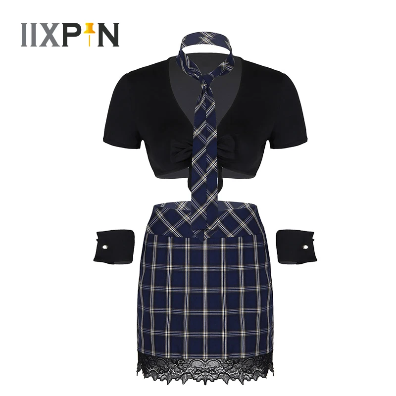 Женский сексуальный костюм для костюмированной вечеринки комплект школьной