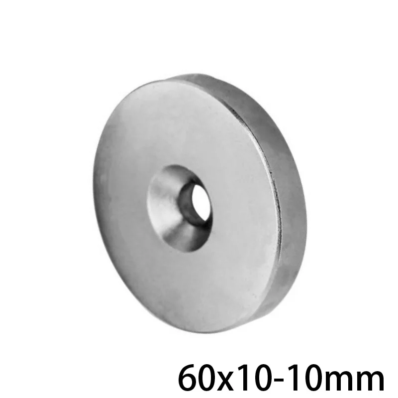 1/2/3/5CS 60x10 10 мм сильный магнит 60*10 отверстие потайной Неодимовый магнитный