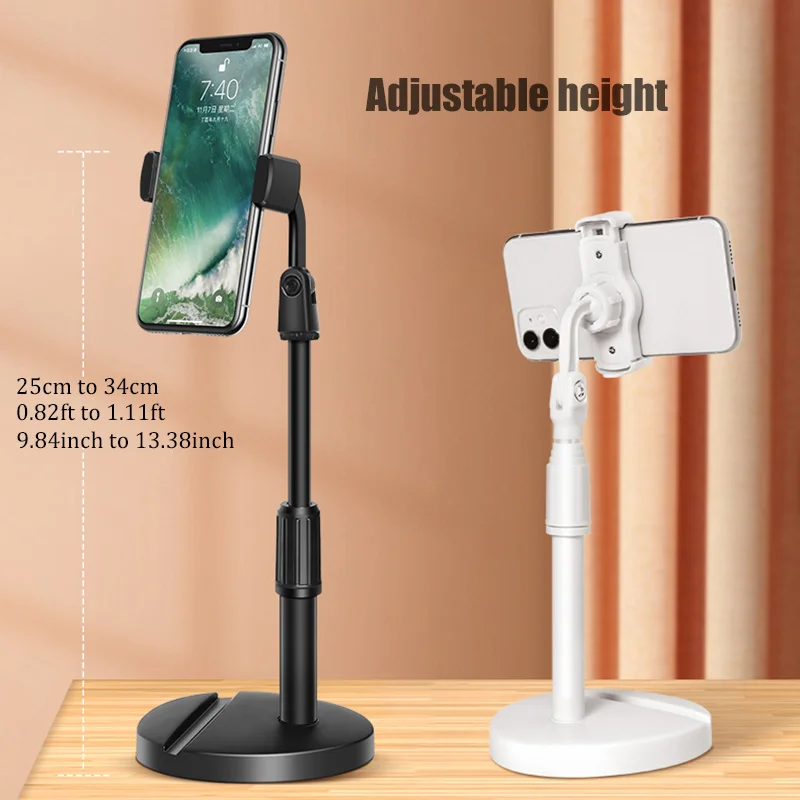 mobile phone holder tablet stand 2 in 1 desk 360 rotate for desktop live streaming overhead shoot video round base for xiaomi free global shipping